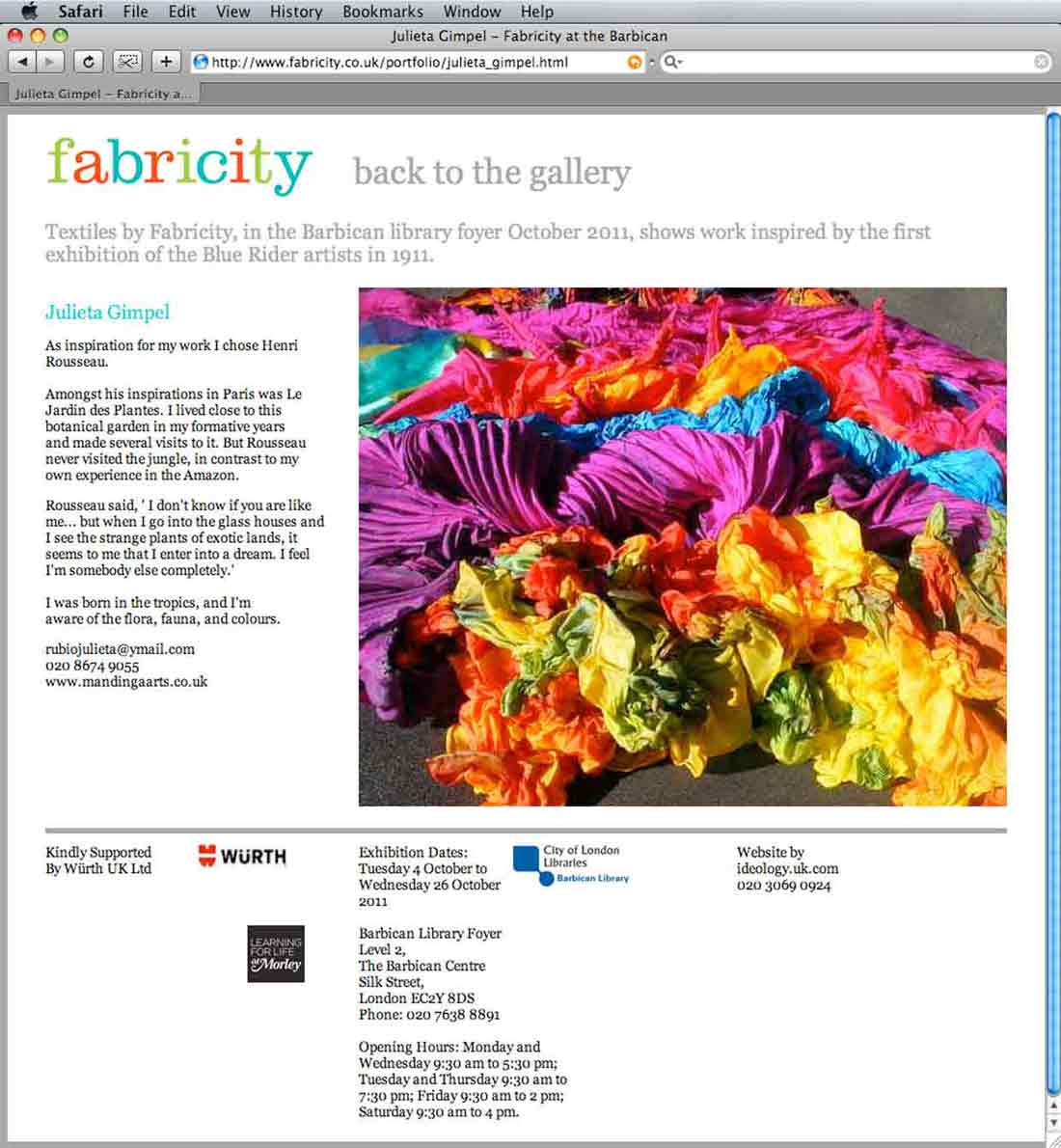 Fabricity website portfolio page designed by ideology.uk.com