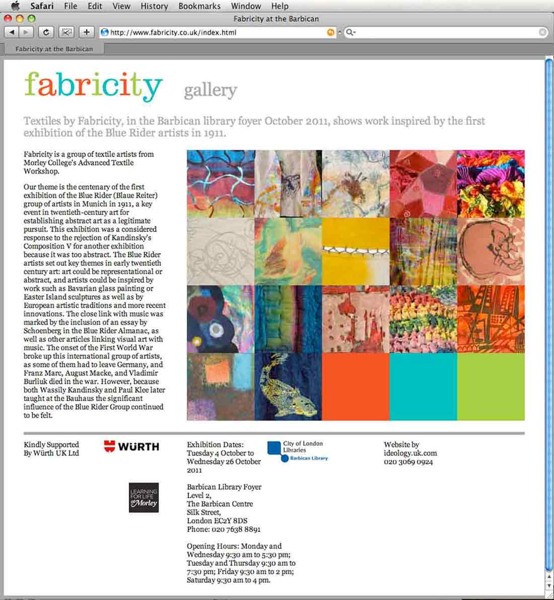 Fabricity website homepage designed by ideology.uk.com